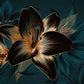 Elegant Gold Floral Dark Mural Wallpaper