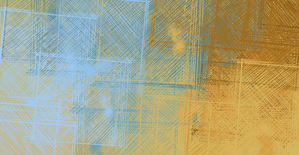 Abstract Blue and Gold Mural Wallpaper