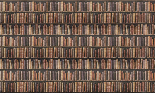 Wallpaper Mural of a Bookshelf in Wooden Effect