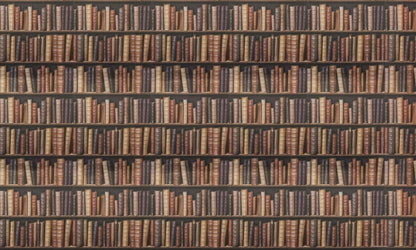 Wallpaper Mural of a Bookshelf in Wooden Effect