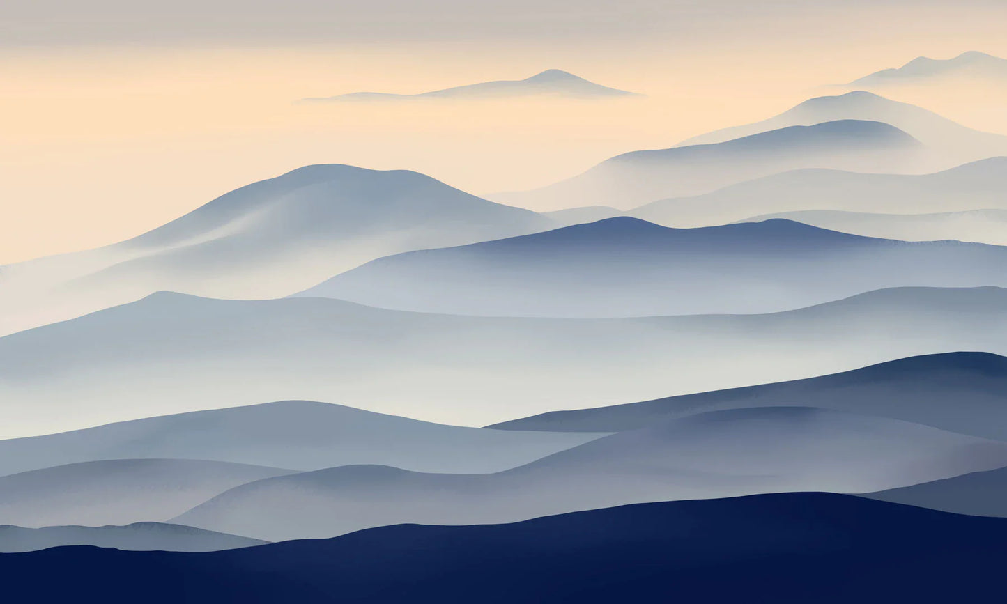 Misty Mountain Gradient Mural Wallpaper