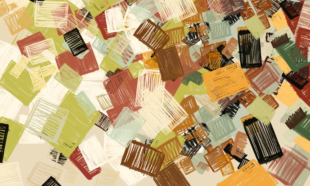 Abstract Brush Stroke Pattern Mural Wallpaper