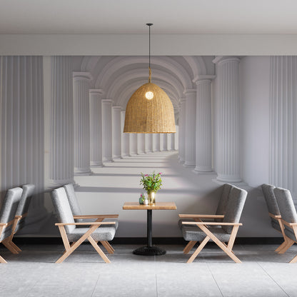 Endless Classic Columns Mural Wallpaper in lounge