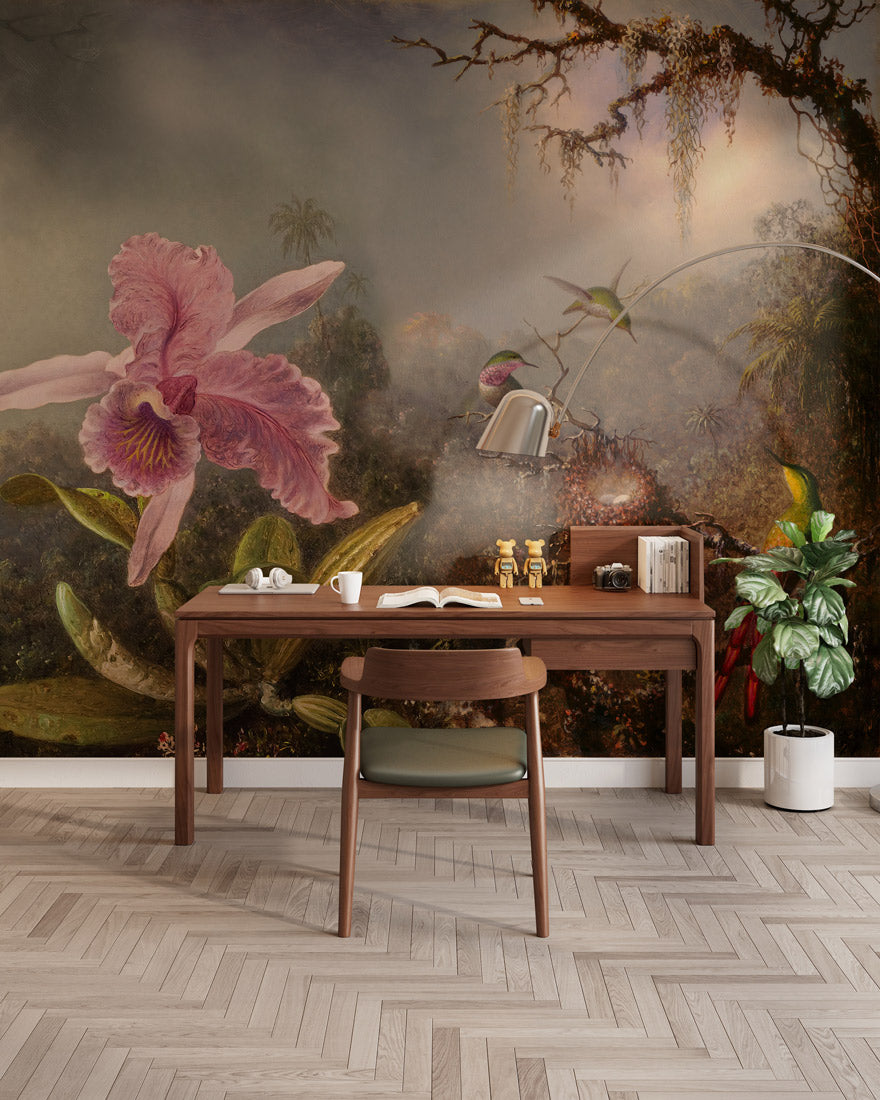 Orchid Harmony Haven Mural Wallpaper