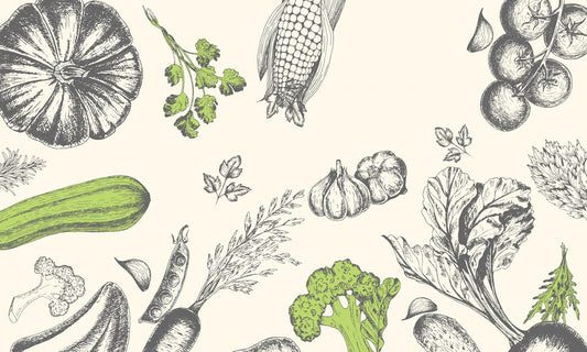 Botanical Vegetable Kitchen Mural Wallpaper