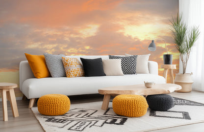Golden Sunset Glow Mural Wallpaper