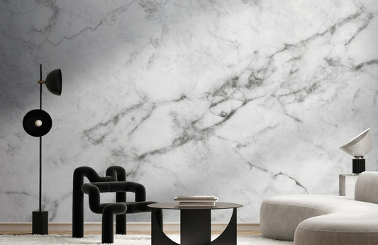Calm Essence Marble Mural Wallpaper in living room
