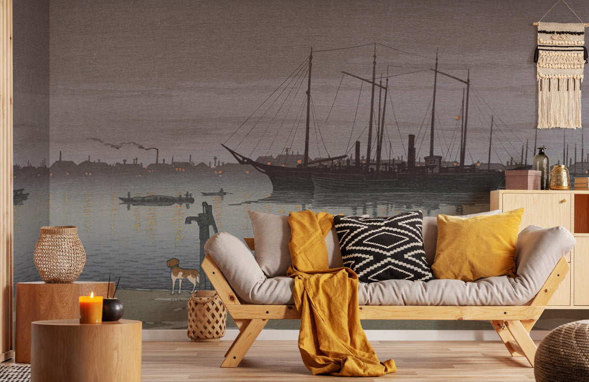 Harbor Evening Mural Wallpaper