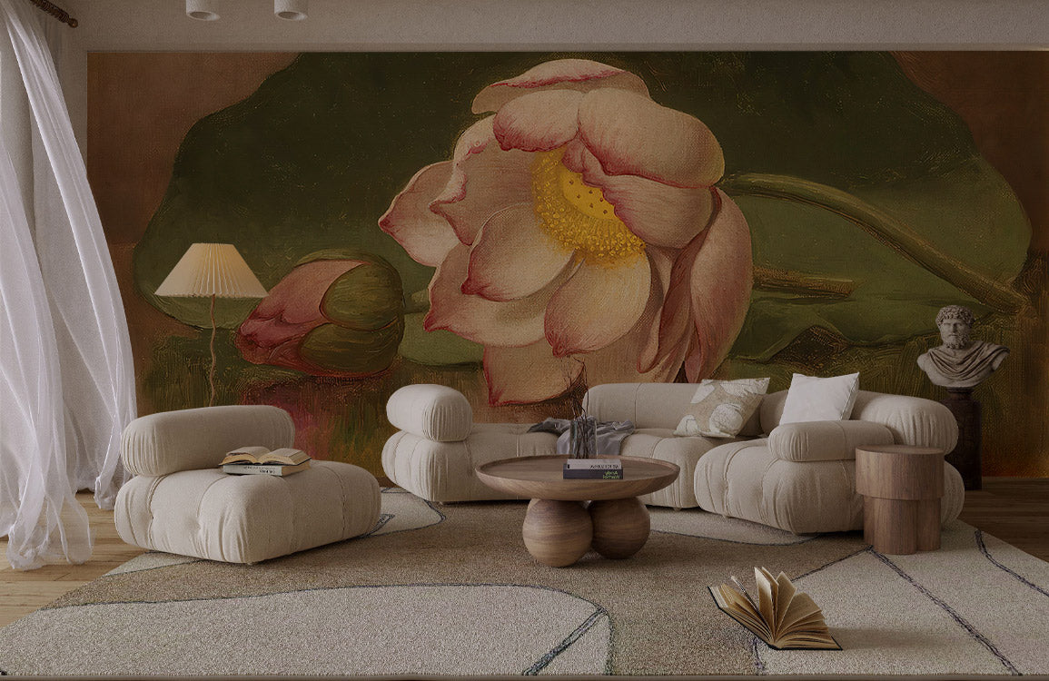 Serene Lotus Reflection Mural Wallpaper