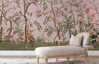 Blossom Serenade Mural Wallpaper in living room