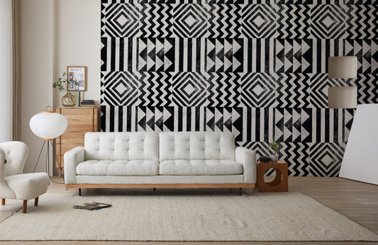 Monochrome Geometric Harmony Mural Wallpaper