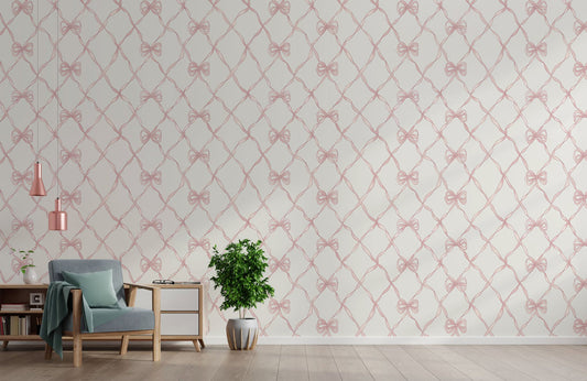 Lattice Bow Mural Wallpaper