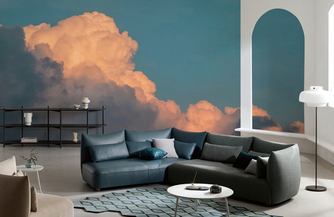 Dusky Ember Clouds Mural Wallpaper