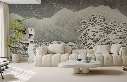 Snowy Mountain Winter Mural Wallpaper