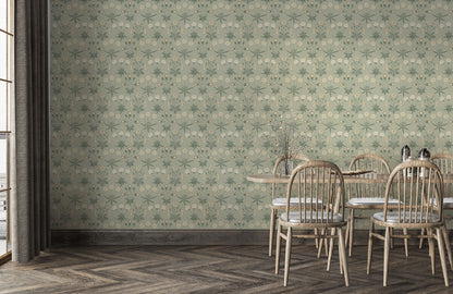 Pastel Floral Harmony Mural Wallpaper in dining room