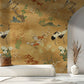 Golden Meadow Cranes Mural Wallpaper