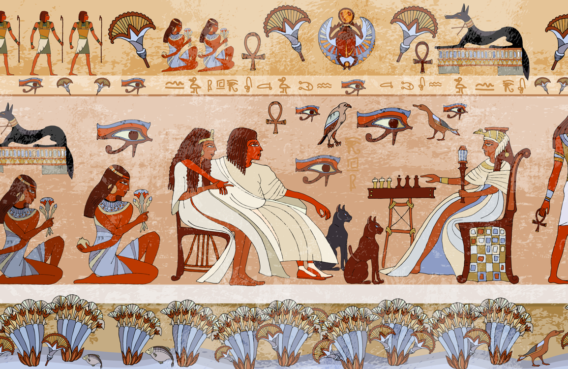Ancient Egyptian Hieroglyphic Mural Wallpaper