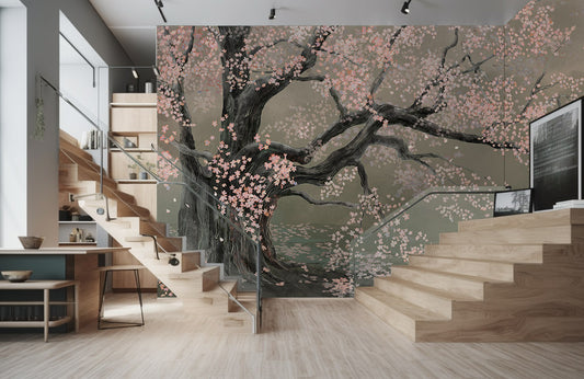 Blossoming Cherry Tree Mural Wallpaper