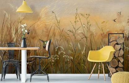 Wild Meadow Serenity Mural Wallpaper in kitchen