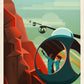 Retro Futuristic Space Capsule Mural Wallpaper