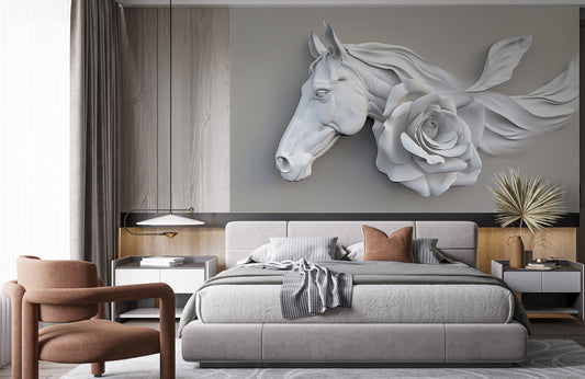 Equestrian Elegance Unveiled Mural Wallpaper in bedroom