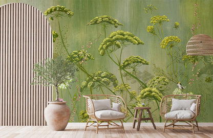 Floral Vine Wallpaper Mural II in living room