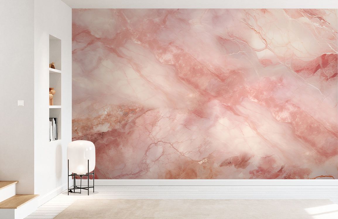 Blushing Elegance Marble Mural Wallpaper