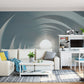 Endless Archway Perspective Mural Wallpaper in living room