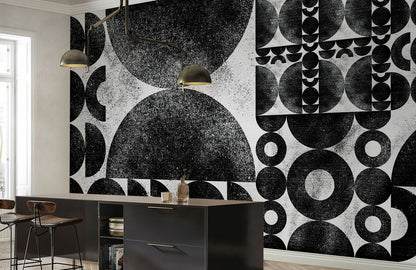 Geometric Circle Mosaic Mural Wallpaper