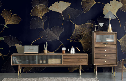 Opulent Ginkgo Harmony Mural Wallpaper