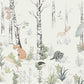 Enchanted Forest Animal Cartoon Mural Wallpaper