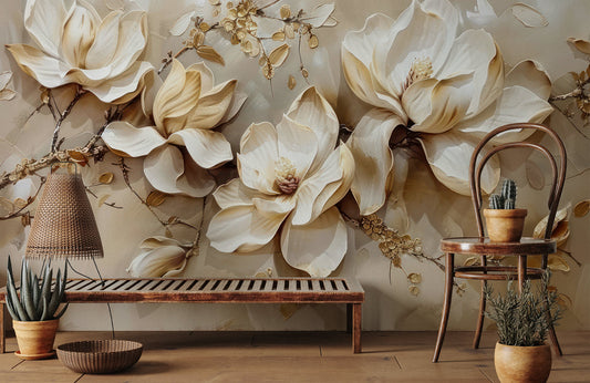 Vintage Floral Elegance Mural Wallpaper