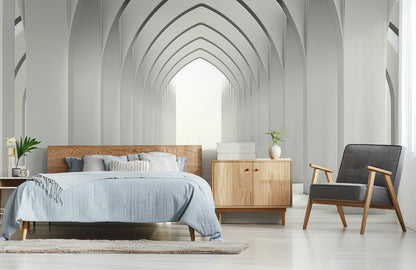 Gothic Arch Serenity Mural Wallpaper in bedroom