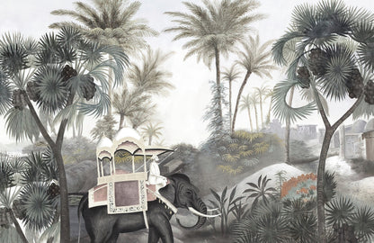 Tropical Green Palm Leaf Mural Wallpaper