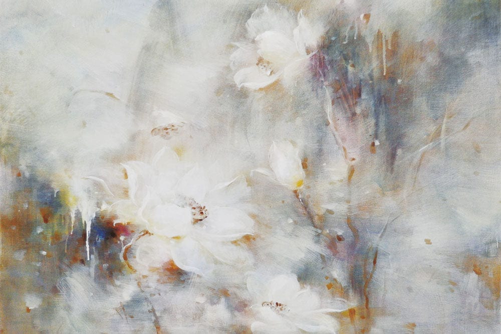 Abstract Floral Watercolor Mural Wallpaper