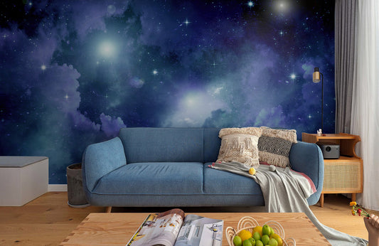 Azure Nebula Dream Mural Wallpaper