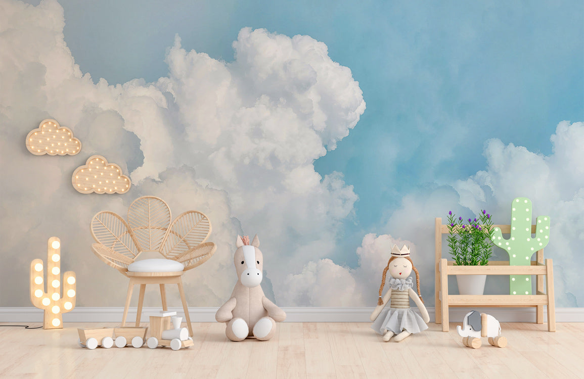 Cotton Sky Bloom Mural Wallpaper