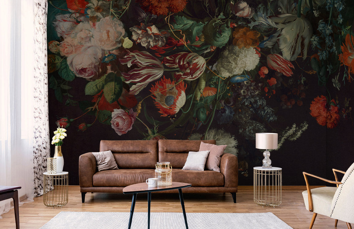 Dramatic Floral Essence Mural Wallpaper