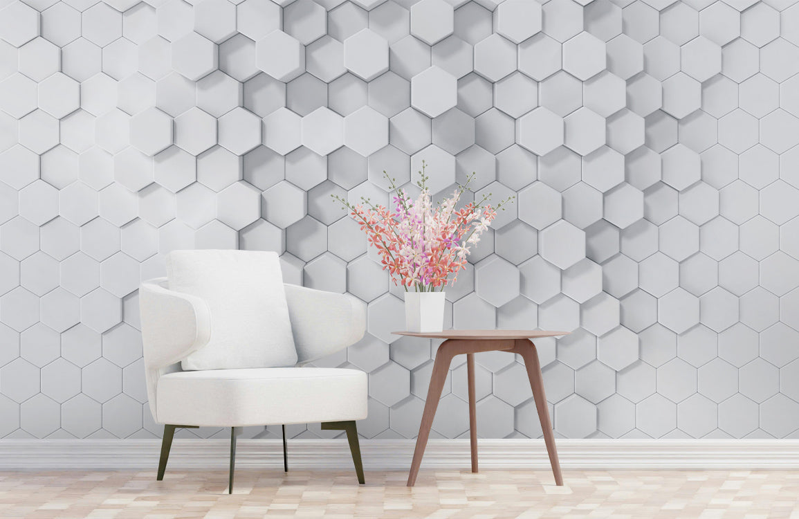 Hexagonal Serenity Mural Wallpaper