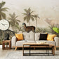 Rainforest Adventure Mural Wallpaper in living room