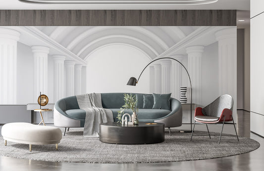 Grand Archway Columns Mural Wallpaper in living room