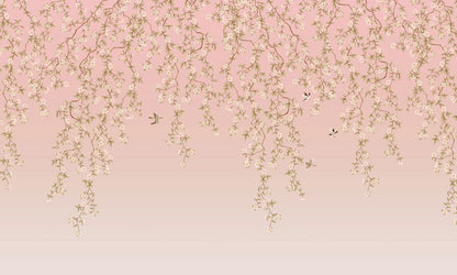 pink flower vines custom wallpaper home decor