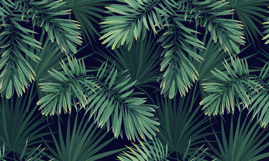 dark green leaves in tropical jungle wall murals wallpaper