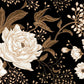 Elegant Black Gold Floral Mural Wallpaper