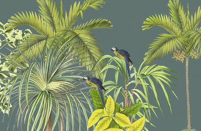 Tropical Green Palm Leaf Mural Wallpaper