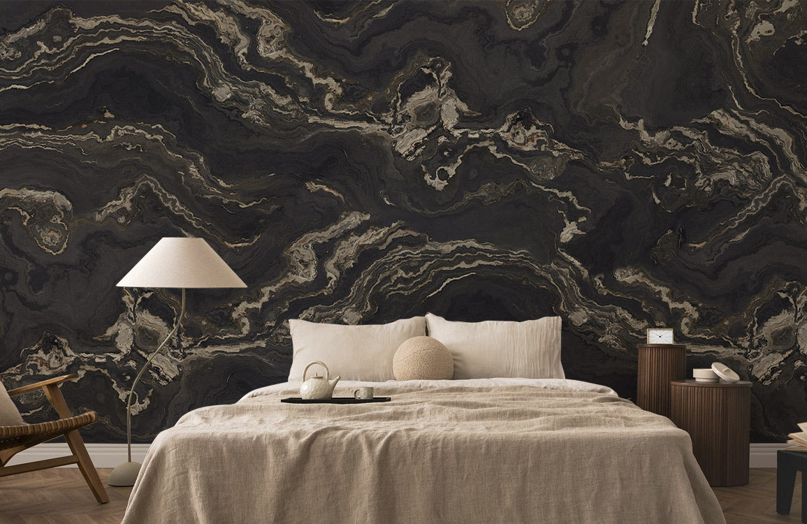 Obsidian Luxe Marble Mural Wallpaper