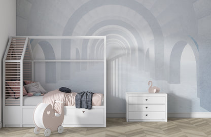 Dreamy Archway Retreat Mural Wallpaper in bedroom