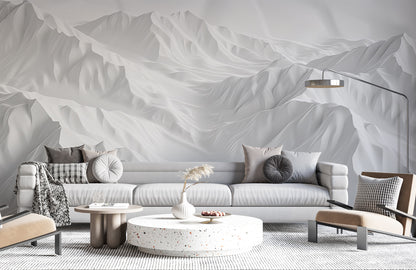 Whispering Mountain Serenity Mural Wallpaper in living room