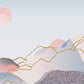 Abstract Mountain Gold Line Mural Wallpaper