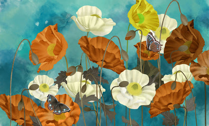 Misty Flowers Wallpaper Mural